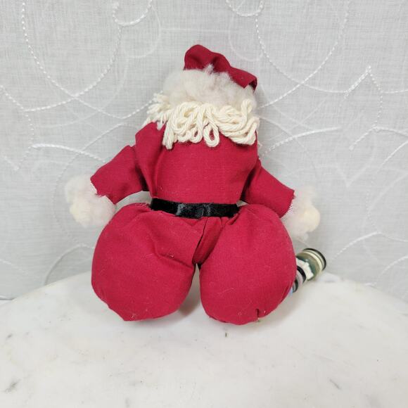 VINTAGE Rustic Santa with Button Legs 9" Christmas Holiday Plush Stuffed Decor - Picture 7 of 13